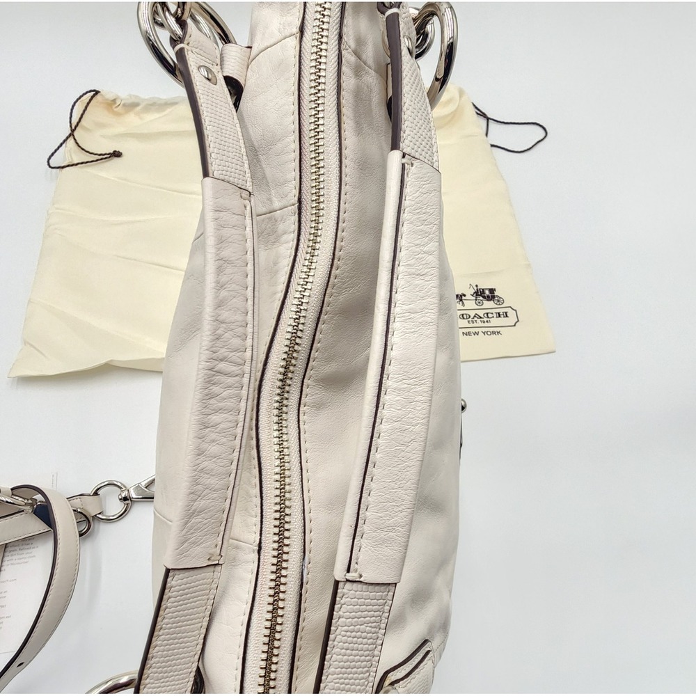 Coach Kristin Round Satchel White Nappa Leather Crossbody Strap Dustbag 19295 - Picture 7 of 16